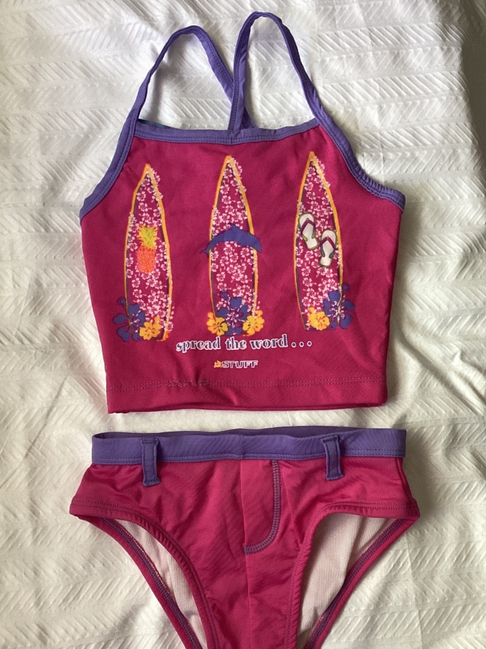 Y2K Hillary Duff Stuff Bikini set size 6-6x Small Girls NEW